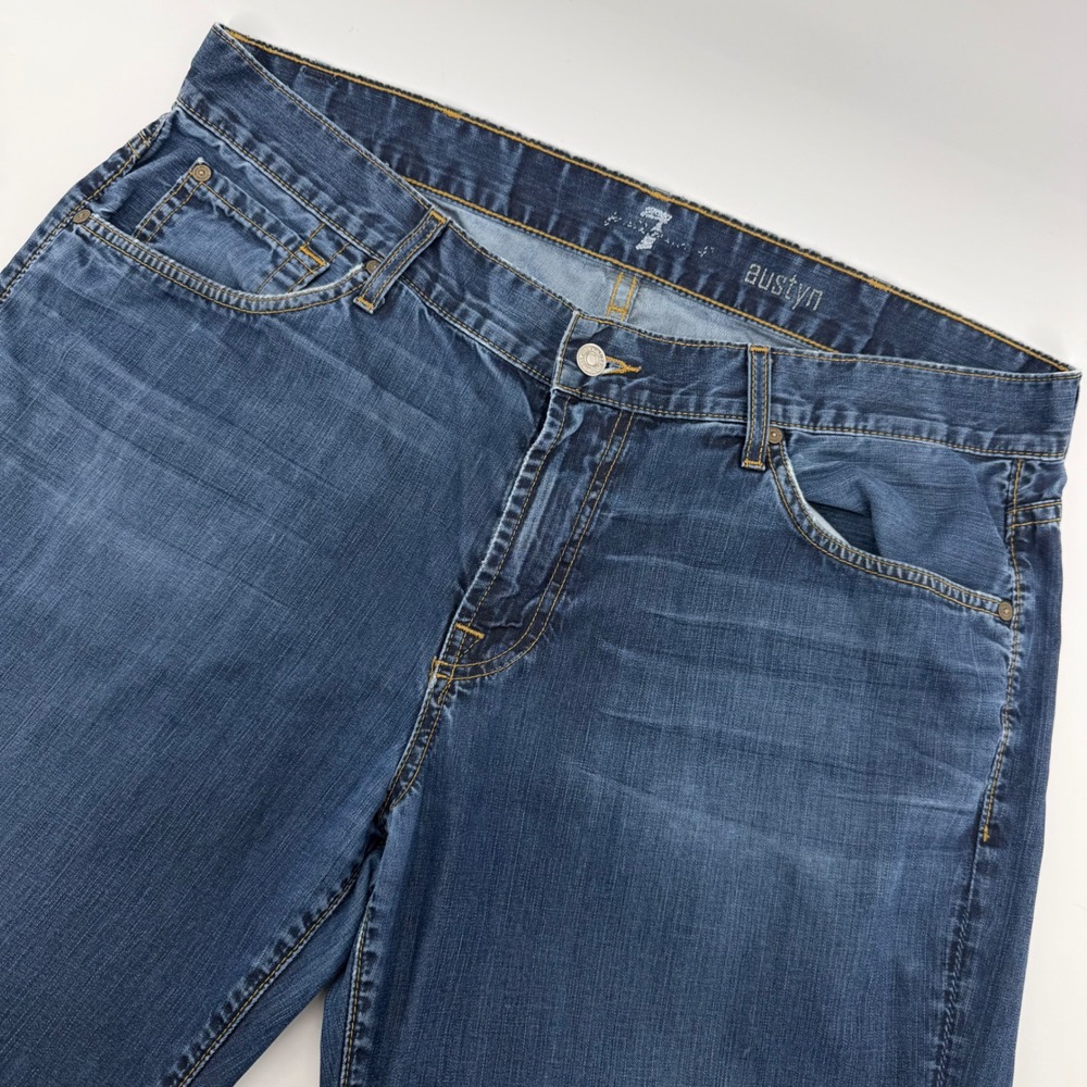 7 For All Mankind Austyn Jeans Mens 38X34 Blue Relaxed Straight Leg ATA046239A